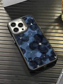 Flower 2pc Navy Blue Floral Creative Design Matte Finish Phone Case, Compatible With Iphone 16, 15, 14, 13, 12, 11, XS, XR, X, 7, 8 Plus, Pro Max, A Great Gift For Friends, Family, Boyfriend, Girlfriend Waterproof Shockproof Anti-Fall Scratch ResistantFOR-YOUR-BELOVED-PHONE Christmas Gifts Christmas Gifts