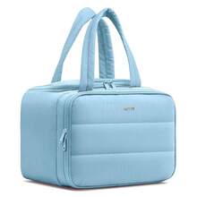 HOTOR Travel Toiletry Bag - Wide-Open Toiletry Bag For Women, Multi-Pocket Makeup Bag For Travel Essentials, Wet & Dry Separation Travel Accessories For Trip, Gym, 11.4" X 5.9" X 8.3", Blue{"Size_name":"11.4\"X5.9\"X8.3\"","Color_name":"Blue"} - Màu xanh da trời - Xem 1