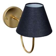 Arandela de Parede Curvada Clássica Interna Com Cúpula Para Decoração de Sala, Corredor, Quarto, Cama, Cabeceira, lavabo - Dourado Cup Preto - Visão 7