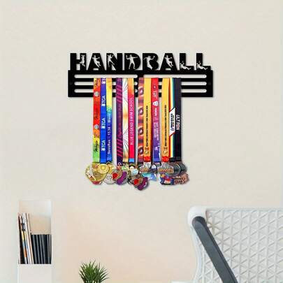 1 pieza Soporte moderno de metal para medallas de balonmano - El regalo perfecto para los entusiastas del balonmano, decoración del hogar