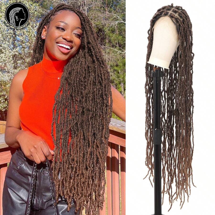 40英寸全蕾丝方辫假发，女士带婴儿发辫假发，合成蕾丝前辫假发，适合日常佩戴