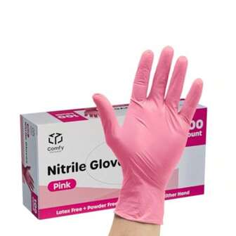 4/50/100pcs Pink Nitrile Gloves, Latex-Free, Rubber-Free, Non-Sterile, Powder-Free Disposable Gloves, Suitable For Pet Care, Household Cleaning, Comfortable Wear, Flexible Gloves, Latex-Free, Rubber-Free, Healthcare Workers