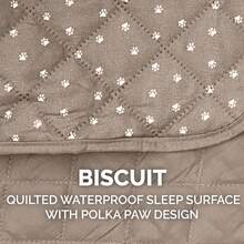 Funda de sofá Furhaven resistente al agua, reversible, con estampado de patas de polka, protector de muebles - Marrón galleta, sofá - Gris pata de lunares - Ver 1