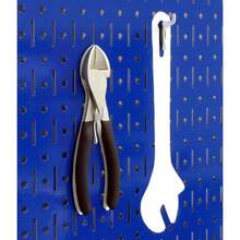 Organizador de tablero de clavijas para de pared de 4 pies, kit de almacenamiento de herramientas estndar con tablero de herramientas azul y accesorios negros - Azul + Almacenamiento - Ver 6