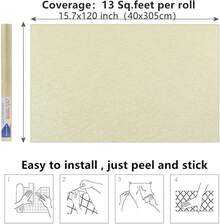 Arthome 40x310CM Papel Tapiz Autoadhesivo,Vinilo de PVC Impermeable, a prueba de Aceite,Papel Pintado para Cubierta de Muebles, Encimera, Cocina, Revestimiento de Estante Grano Seda Gris - Amarillo - Ver 3