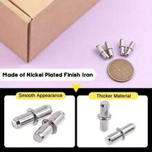 40/100 szt. wytrzymałych metalowych wsporników półek z centralnym trzonem, 5 x 16 mm (0,2" x 0,63") – wytrzymałe podparcie dla szaf, szafek i mebli