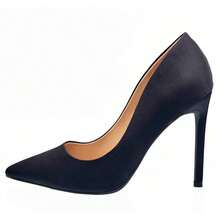 Tacones de satén de punta clásica - elegantes y versátiles - Negro - Ver 2