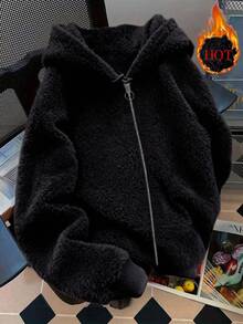 Women Loose All-Match Versatile Hooded Zip Up Long Sleeve Women Jackets Fall And Winter Clothes For Women Christmas Women Clothes Fluzzy Plush Teddy Cozy Thermal Lined Hoodie Sweatshirt Pullover