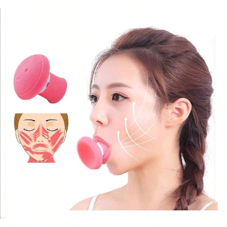 1-Pack Facial Massager For Jawline Lift-Face Muscle Exerciser For Double Chin Reduction&Skin Tightening, Portable V-Shape Toning Device For At-Home Use (Men&Women) - 粉紅色(1個裝) - 查看 1