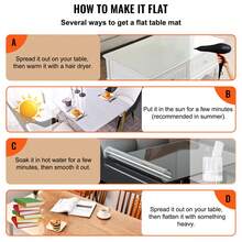 84X42 Inch Plastic Table Pad Thick Crystal Clear Table Cover Protector Rectangular PVC Tablecloth - Transparente 84X42 - Ver 6