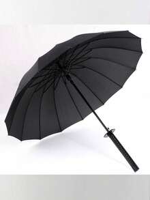 1pc High-Quality Fashion Samurai Sword/Katana Style Umbrella, Rainproof, UV-Blocking, Manual Open, 8-16-24 Ribs, Durable Fiberglass Frame, Warrior Style Auto Open, Long Handle, Sturdy Steel Frame