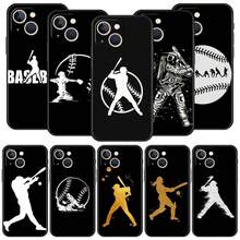 Custodia per telefono in stile baseball compatibile con 16, 15, 14, 11 Pro Max, 12, 13, 7, 8 Plus, X, XR, XS, SE 2020, cover morbida nera - compatibile con custodia per iPhone 17, custodia per iPhone 17 Pro, custodia per iPhone 17 Pro Max - a4 - Visualizzare 3