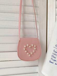 蝴蝶结装饰时尚女童单肩包，PU皮革斜挎小包