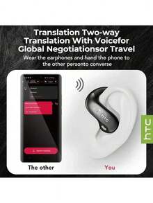 HTC Auriculares Bluetooth NE30, batería de larga duración, ajuste cómodo, iluminación multicolor, calidad de sonido nítida, portátiles, color blanco