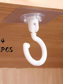 1 Stück 360° drehbarer selbstklebender Deckenhaken - hohe Tragfähigkeit, ohne Bohren installierbar, Multifunktions-Wandhalterung für Windspiele, hängende Pflanzen, Beleuchtung, Heimdekoration, Baldachine, Moskitonetze und Haushaltsorganisation