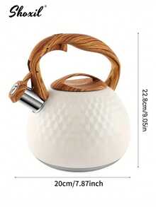 shoxil 1Pc 3L Coffee Pot, Teapot With Handle, Stainless Steel Whistling Kettle, Large-Capacity Water Kettle, Gas Stove Compatible Water Kettle, Hammered Texture Design, Suitable For Coffee, Tea And Water Preparation - Water Pot - View 11