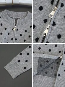 保暖外套，双面拉链女士针织开衫毛衣，适合秋冬季节和开学季