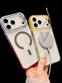 Étui de protection magnétique transparent pour objectif d'appareil photo, fin et épais, style business élégant, compatible avec iPhone 13/14/15/16/17 Pro Max.