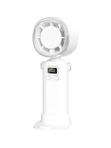 AOYI 1pc Eyelash 2600mah Rechargeable Portable Handheld 100-Speed Adjustable High-Power Foldable Mini Fan With USB Charging Cable & Lanyard - Multicolor - View 11