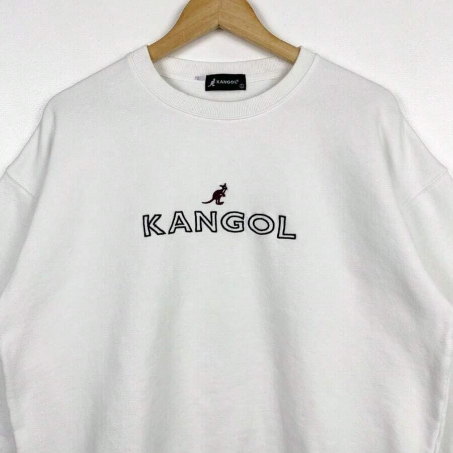 Vintage Kangol Crewneck Sweatshirt Embroidery Logo White Color Men's L - trắng - Xem 1