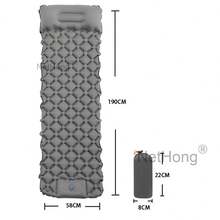 Built-In Pump Camping Air Mattress Thickened Pad Foldable Inflatable Sleeping Pad Portable Tear-Resistant - Grey - View 9