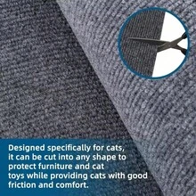 猫抓垫 猫抓板 自粘猫地毯 可裁剪猫抓板 防止猫抓沙发家具保护垫 适用于客厅卧室沙发墙 猫主人 猫咪运动和休息 促进抓挠习惯 情人节 感恩节 派对 生日礼物 - 彩色 - 查看 9