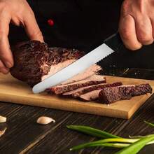 6pcs Kitchen Knife Set - Steak Knife, Tomato Knife, Dessert Knife, Snack Knife, Bread Knife, Sharp Serrated Edge, Suitable For Dining & Snacks, Dishwasher