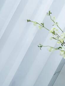 2pcs White Sheer Curtain Panels, Grey Chiffon Voile Drapes For Living Room, Bedroom, Balcony, Sheer Window Curtains