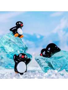 5pcs/Set Miniature Penguin Statue, Cute Small Penguin Decorations, Resin Animal Figurines, Suitable For Decorating Garden, Outdoor Space, Potted Plants, Aquarium, Home And Car, DIY Accessories, Great As Small Gifts - Multicolor - View 4