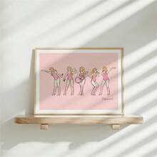 1 Stück Taylor inspirierter Kunstdruck, Taylor Wandkunst, Rosa Zimmer Wandkunst, Poster für Mädchenzimmer, verspielter Kinderdruck, Mädchenzimmer Wandkunst, Wanddekoration, moderne minimalistische Stil Poster, Wohnzimmer und Zimmer Dekoration, Badezimmer Dekoration, ideales Geschenk, ohne Rahmen