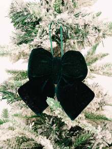 1pc Oversized Burgundy Velvet Christmas Bow, Giant Hanging Ribbon Tree Topper With Long Tails, Decorative Bow For Wall Backdrop Wedding Birthday Holiday Party Photo Prop Decoration - Multicolor - View 13