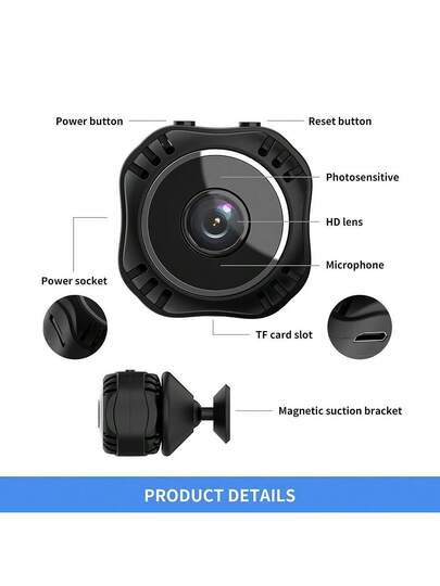 1pc Round Mini Security Camera Wireless Hidden WiFi Camera, 1080P Night Vision Function, Convenient Installation Of Magnetic Attraction, Motion Detection, 360 Adjustment, Home, Outdoor Indoor Environment, Good Choice s. view 7