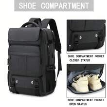 Zaino casual in poliestere con scomparto per scarpe, funzione di ricarica USB e spallacci regolabili, adatto per lavoro e viaggi - Compatibile con laptop da 15,6 pollici