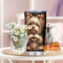 1pc 20 Oz Stainless Cup, Coffee Mug, Fits Most Car Cup Holders For Travel Convenience, Water Bottle For Girls, Cold Drinks For Backyard BBQ Parties, Gifts For Women, Mom, Friend, Sister, A Puppy Paws Perspectiv