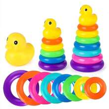 3 Size Options, Yellow Duckling Rainbow Stacking Toy, Early Education Cognitive Toy, Baby Toy, Christmas, School, Student, Stationery, Learning Supplies (Random Color), Baby Toy, Toy, Toddler Toy, Toy, Baby Toy, Baby Toy - Multicolor - View 5