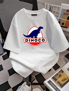 180g pure Cotton Dinoco Oil Company Petrol Gas Station Men's Blue T shirt Size S to 5XL Soft fashion female Stylish Print Round Neck Short Sleeve T-Shirt For Women Casual Comfortable Summer Unisex streetwear women Versatile Slightly designer clothes graphic Stretched - Blanco - Ver 2