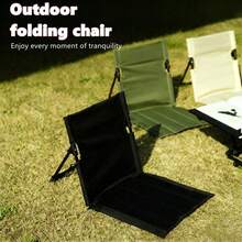Outdoor Foldable Camping Chair Garden Park Single Slouchy Reclining Chair Backrest Cushion Picnic Camping Folding Back Beach Chair