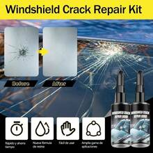 2 PCS Windshield Crack Repair Kit, Kit Reparador de Vidrio con Lquido Eficaz, Reparador de Parabrisas Profesional, Solucin Duradera para Grietas, Sin Mantenimiento, Proteccin Reforzada - inicial - Ver 4