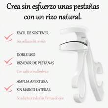 Rizador de Pestaas con Calefaccin Elctrico, Enchinador de Pestaas de Doble Uso Fro/Calor, Eyelash curler, Sin Bordes, Calentamiento Rpido con Calor de 65 C y para Todas las Pestaas - Blanco - Ver 3