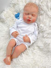 50cm Sleeping Baby Reborn Doll With 3D-Paint Skin And Vein, Like Real 20inch Handmade (Soft Vinyl Limb, Cloth Body) Newborn Baby Boy And Girl Birthday Gift Bedtime Toy For 3+ Kids