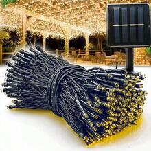 1pc Solar String Lights Outdoor Light Strings Waterproof 32M/22M/12M/7M//6.5/5M ,20/30/50/100/200/300LED Solar Powered String Light With 8 Lighting Modes For Garden Patio Yard Fence Christmas Tree Decoration With Fairy Lights Ambience Warm White/Multicolor/White For Outside Tree , Courtyard,Wedding, Gazebo,Party, Home, Lawn, Camping And Holiday Decor Garden Lights