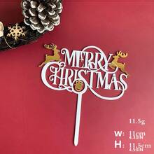 1pc/3pcs/6pcs Acrylic Merry Christmas Snowman Elk Cake Toppers,For Christmas Theme Party DIY Cake Dessert Baking Decorations