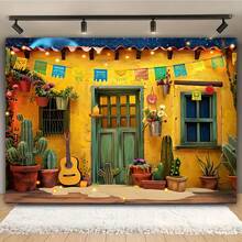 1 Stück Mexikanisches Festival Geburtstag Hintergrund Banner, Mexikanisch-thematischer Party Fotohintergrund, bunte Mexikanische 5. Mai Festival Party Dekoration, geeignet für Festdekoration, thematische Feierlichkeiten, Innen- und Außenwanddekoration für Familien, Festdekorationen.