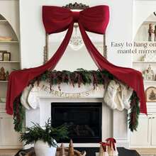 6ft Giant Velvet Bow, Suitable For Party, Wedding, Christmas Tree Topper Decoration, Room Decor, Holiday Decoration, Scene Setting Christmas Decorations Home Christmas Gifts Christmas Decor - Multicolor - View 7
