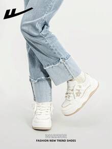 1 Pair WARRIOR Women's Lace-Up Winter Boots, Thick Sole, Warm Lining, Outdoor Casual Sneakers, Warm And Fashionable