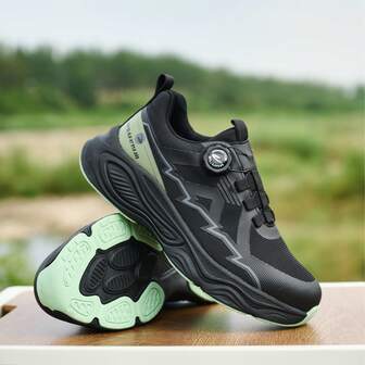 Unisex Work Shoes, Breathable Upper, Anti-Impact & Puncture Protection Toe, Soft & Lightweight Sole, Side Rotary Button Lacing, Fashionable Casual Appearance, Comfortable For Long-Term Wear