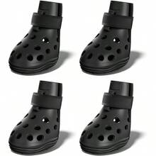 Dog Shoes For Hot Pavement Breathable Dog Boots Paw Protectors With Adjustable Straps NonSlip Sole Easy On Off Waterproof EasyCleaning Black M - màu đen - Xem 1