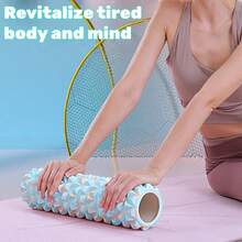 迷彩泡沫轴肌肉放松滚轴实心加长瑜伽柱狼牙棒按摩健身腿部按摩器腿部深层肌肉放松按摩器材健身运动助手 - 彩色 - 查看 3