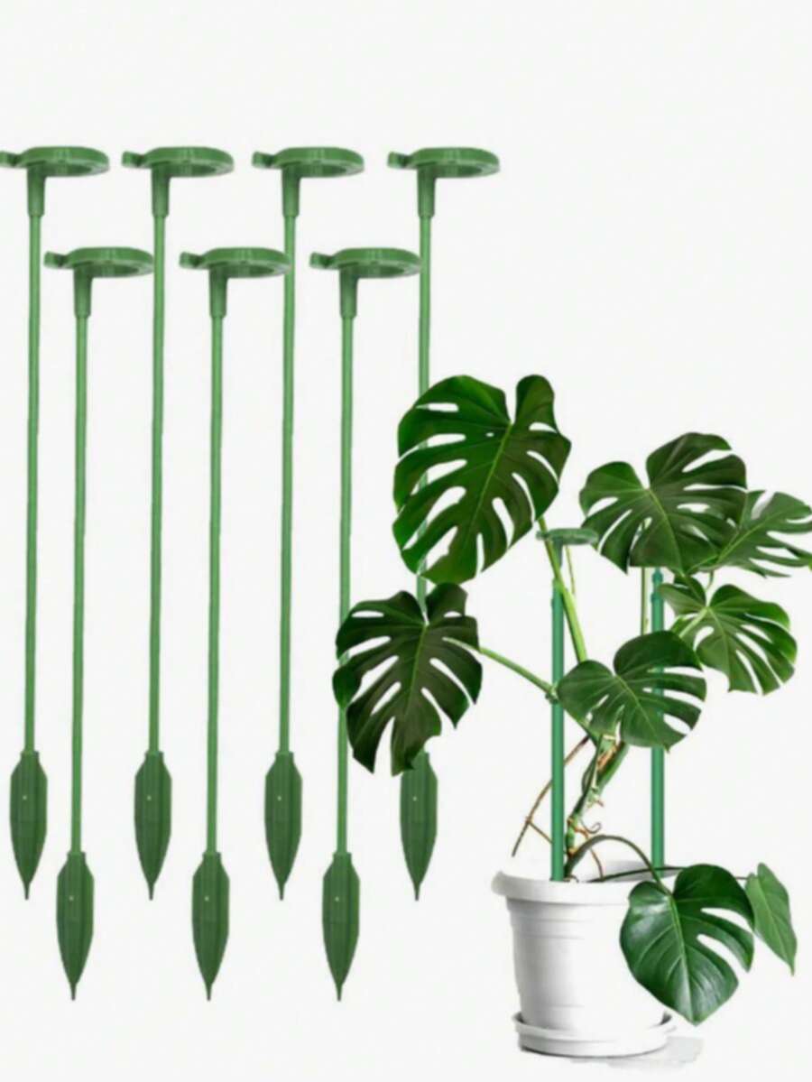10 件 - 植物支撑架，花盆支架，植物支撑杆，可弯曲苔藓杆，用于攀爬室内植物 - 盆栽攀缘植物的桩 - 高杆室内植物棚架 - 配件
