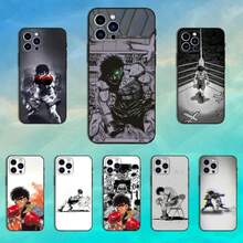Funda de teléfono de boxeo H-Hajime No Ippo compatible con iPhone 16, 15, 14, 13, 12, 11 Plus, Pro Max, XS, X, XR, SE, Mini, 8, 7, de silicona suave en color negro - compatible con los modelos 17, 17 Pro y 17 Pro Max - Z5 - Ver 1